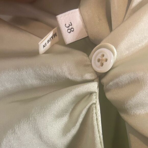 Sandro Rachel Satin Midi Dress light mint green size 38/ us 6 NWOT - Picture 7 of 7